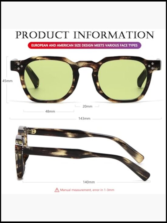 Square Retro Sunglasses with UV400 Protection Thick Frame Unisex Shades Trendy main image 7
